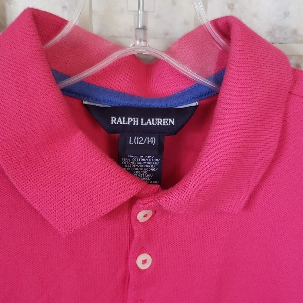 Ralph lauren hot pink girls polo new size 12/14
